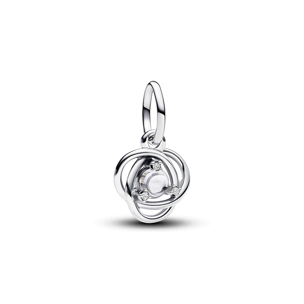 April Clear Eternity Circle Dangle Charm