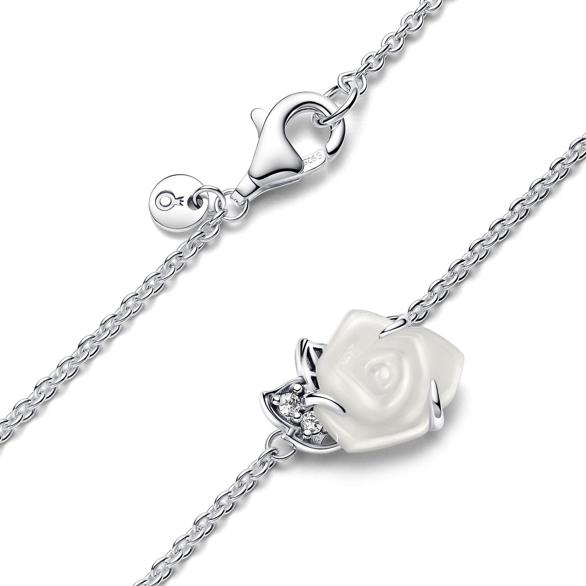 White Rose in Bloom Collier Necklace