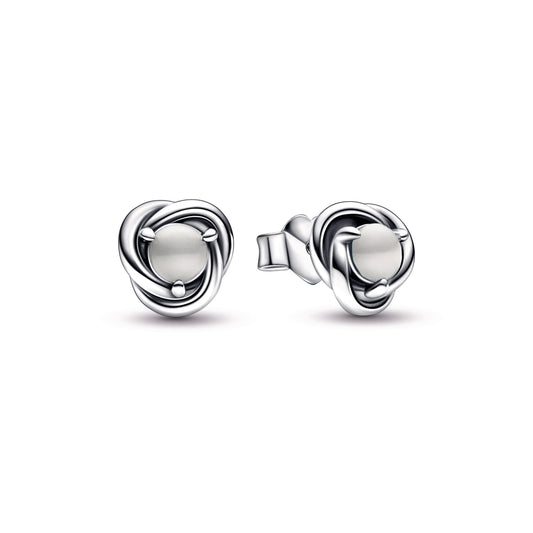 White Eternity Circle Stud Earrings