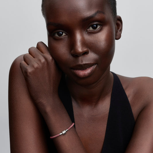 Shimmering Pink Cord Bracelet