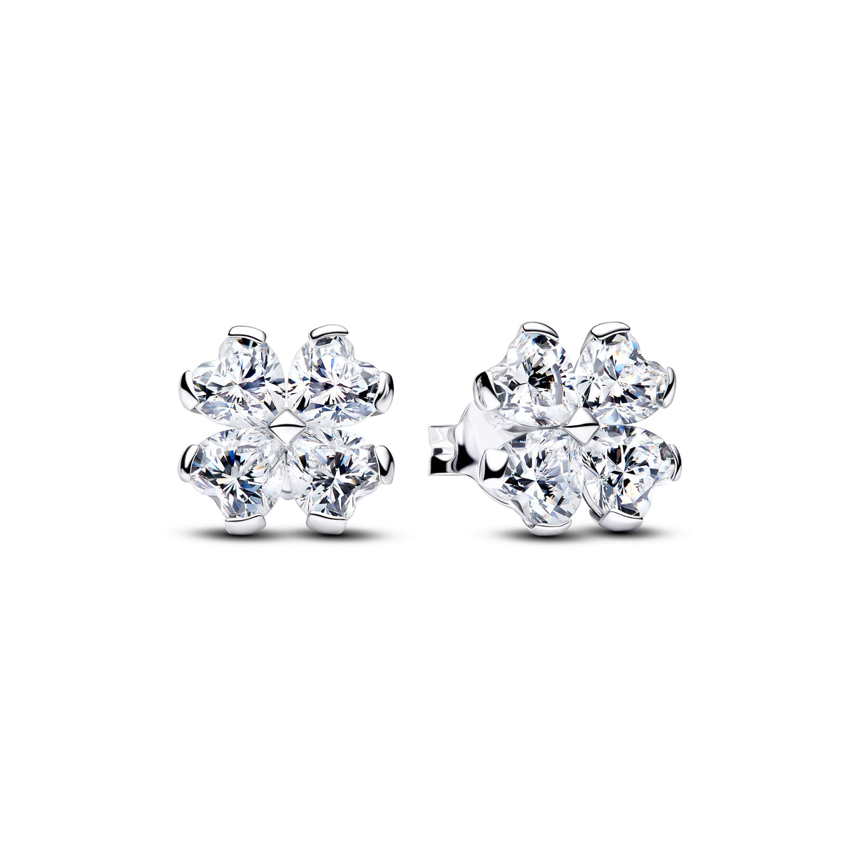 Sparkling Lucky Clover Stud Earrings